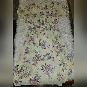 NY Collection Yellow Floral Kimono Top – Size Medium